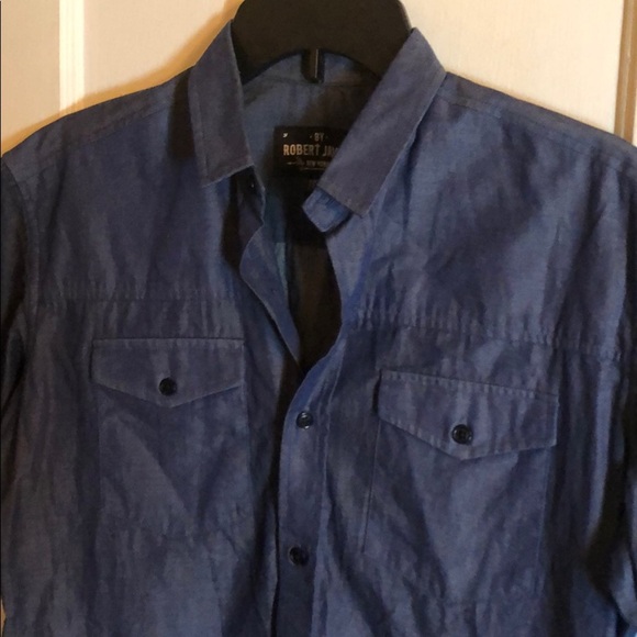 By Robert James Button Front Short Sleeves Shirt - Picture 1 of 6